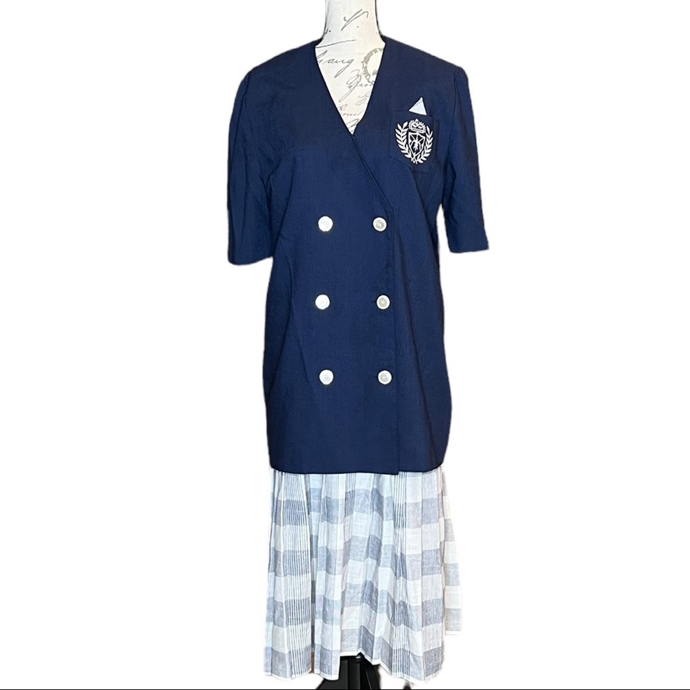 Vintage Dara Jeffries nautical themed dress with jacket